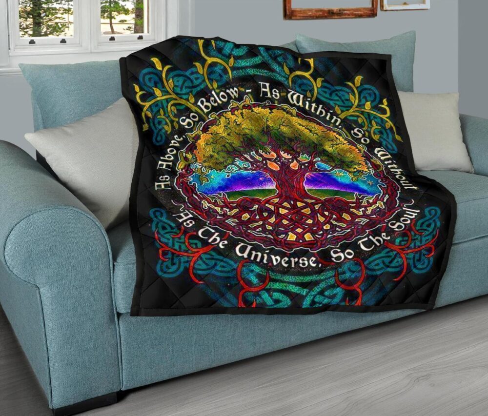 As Above So Below Tree Of Life Quilt Blanket Gift Idea