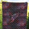 aztec boho feather quilt blanket gift for native lover clg9j
