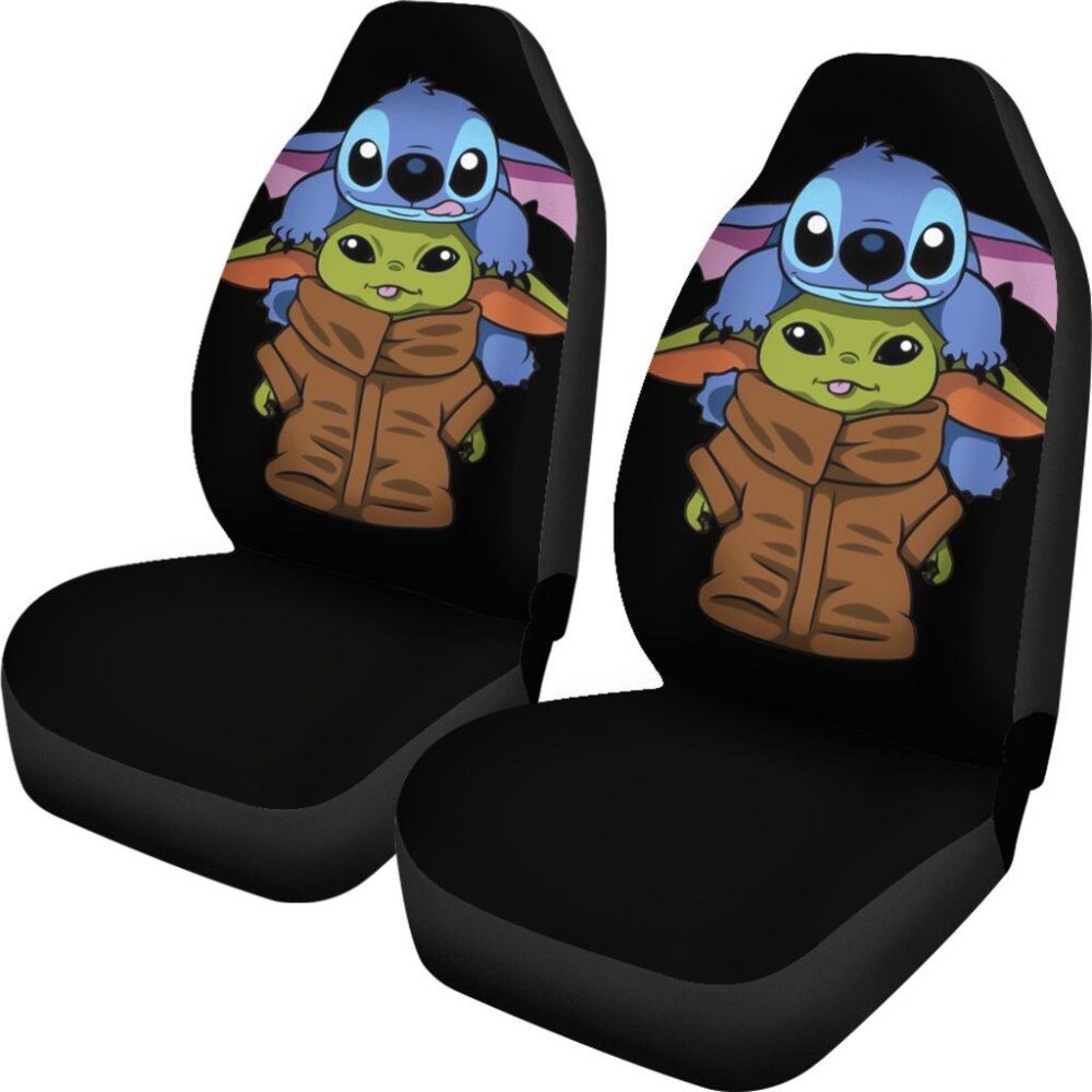 Baby Yoda And Stitch Cute DN Cartoon Car Seat Covers