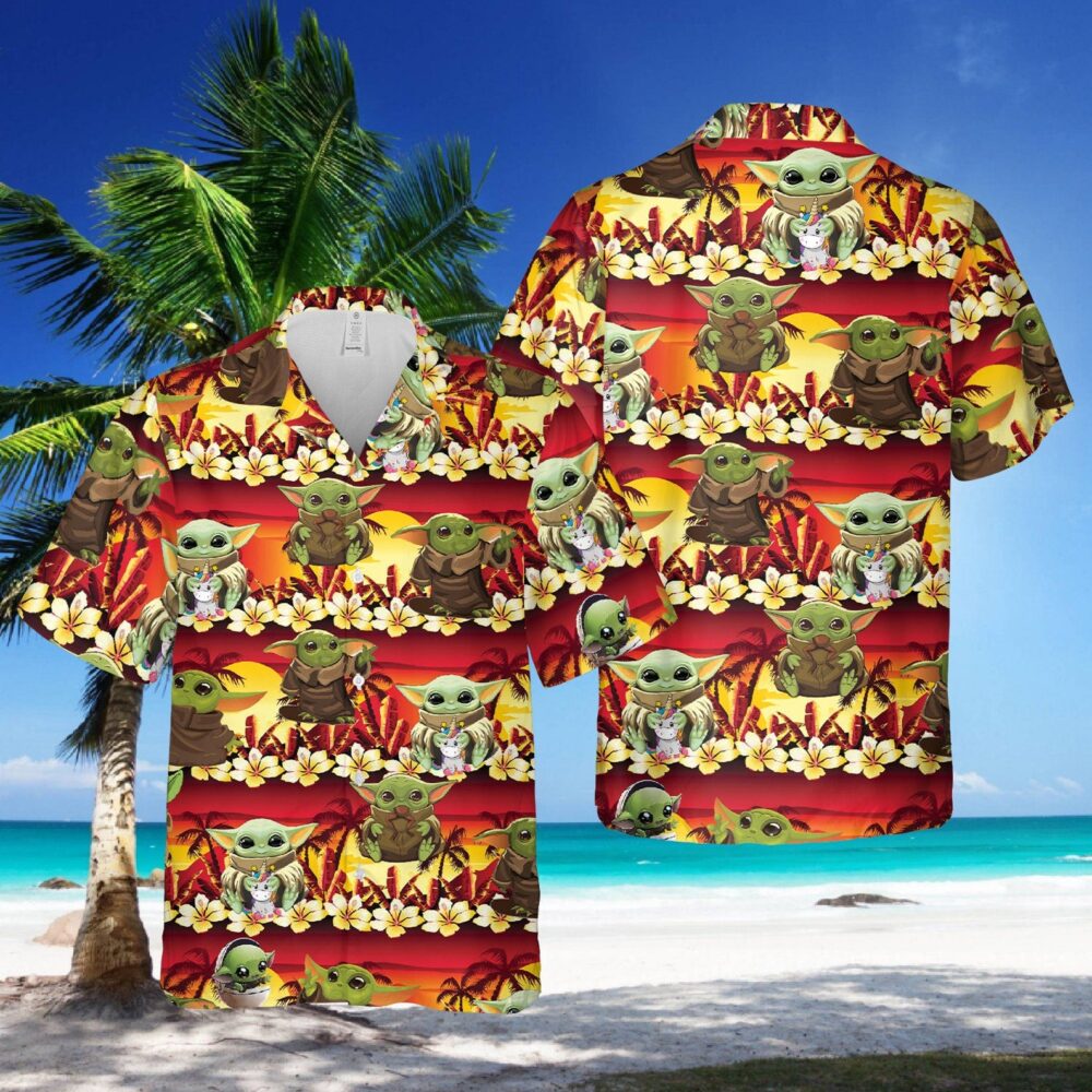 Baby Yoda Custom Hawaii Shirt | Tropical  Star Wars Aloha Beach Shirts