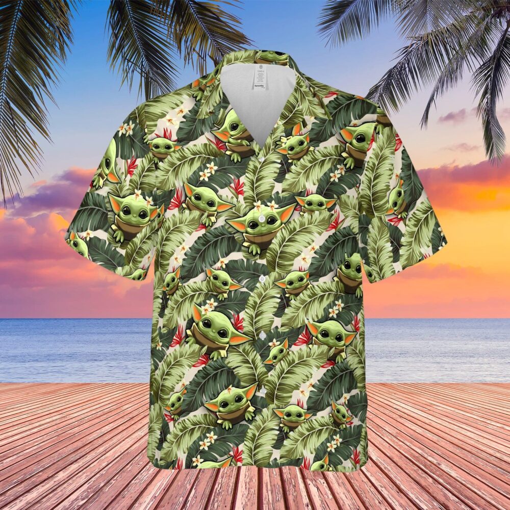 Baby Yoda Custom Hawaii Shirt | Tropical  Star Wars Button Up Shirts