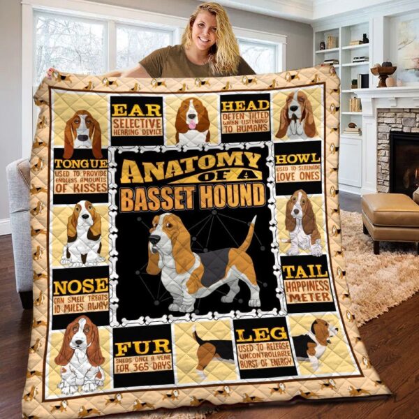 Basset Hound Dog Quilt Blanket For Bedding Decor