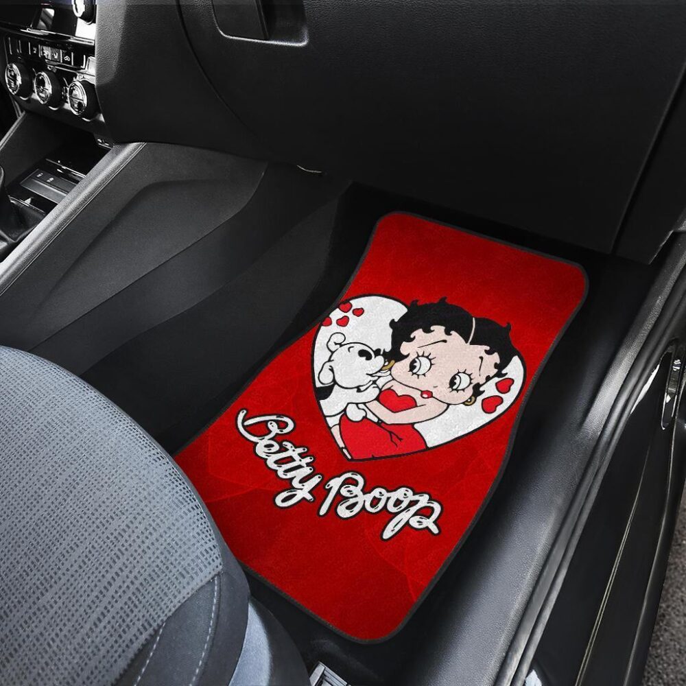Betty Boop Car Floor Mats | Betty Boop & Dog Cute Car Floor Mats Cartoon Fan Gift