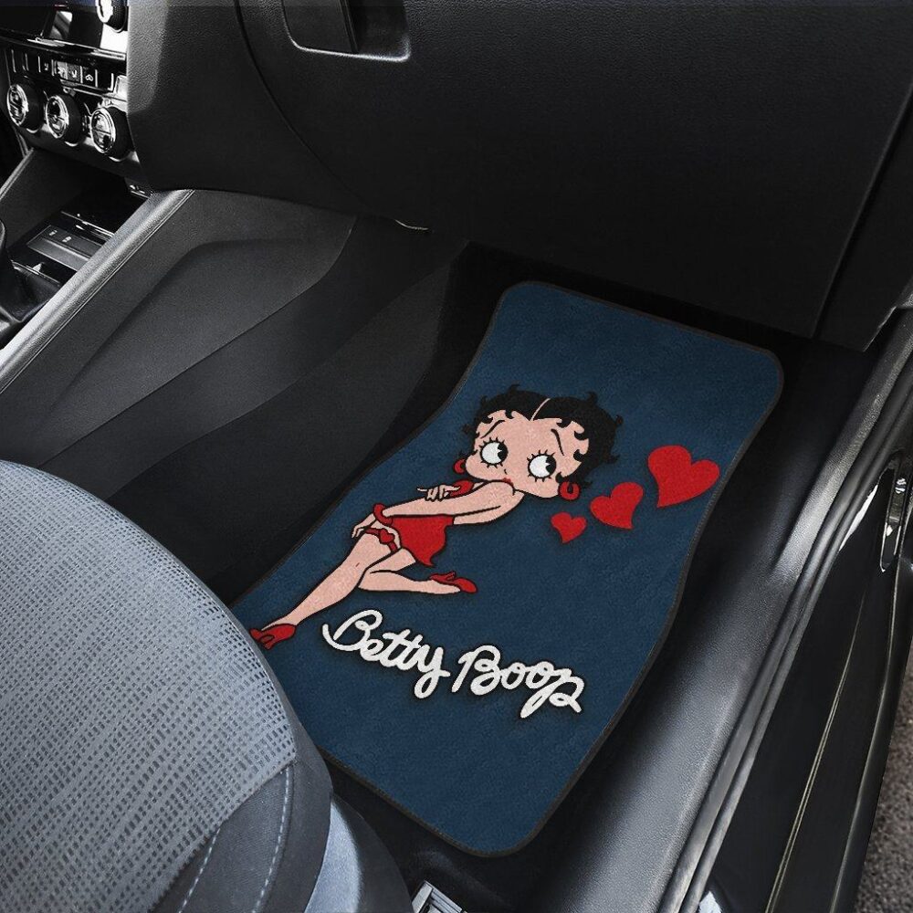 Betty Boop Car Floor Mats | Cartoon Fan Gift Betty Boop Hearts Car Floor Mats