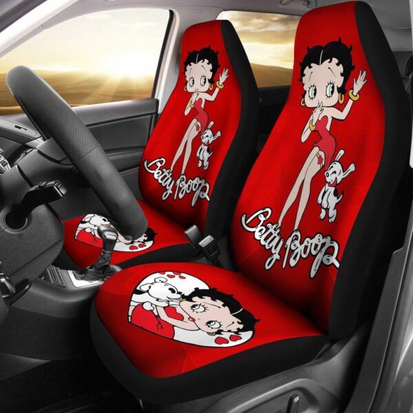 Betty Boop Car Seat Covers | Cute Betty Boop and Dog Car Seat Covers Cartoon Fan Gift
