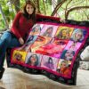 billie eilish quilt blanket funny gift idea for fan k4mxx