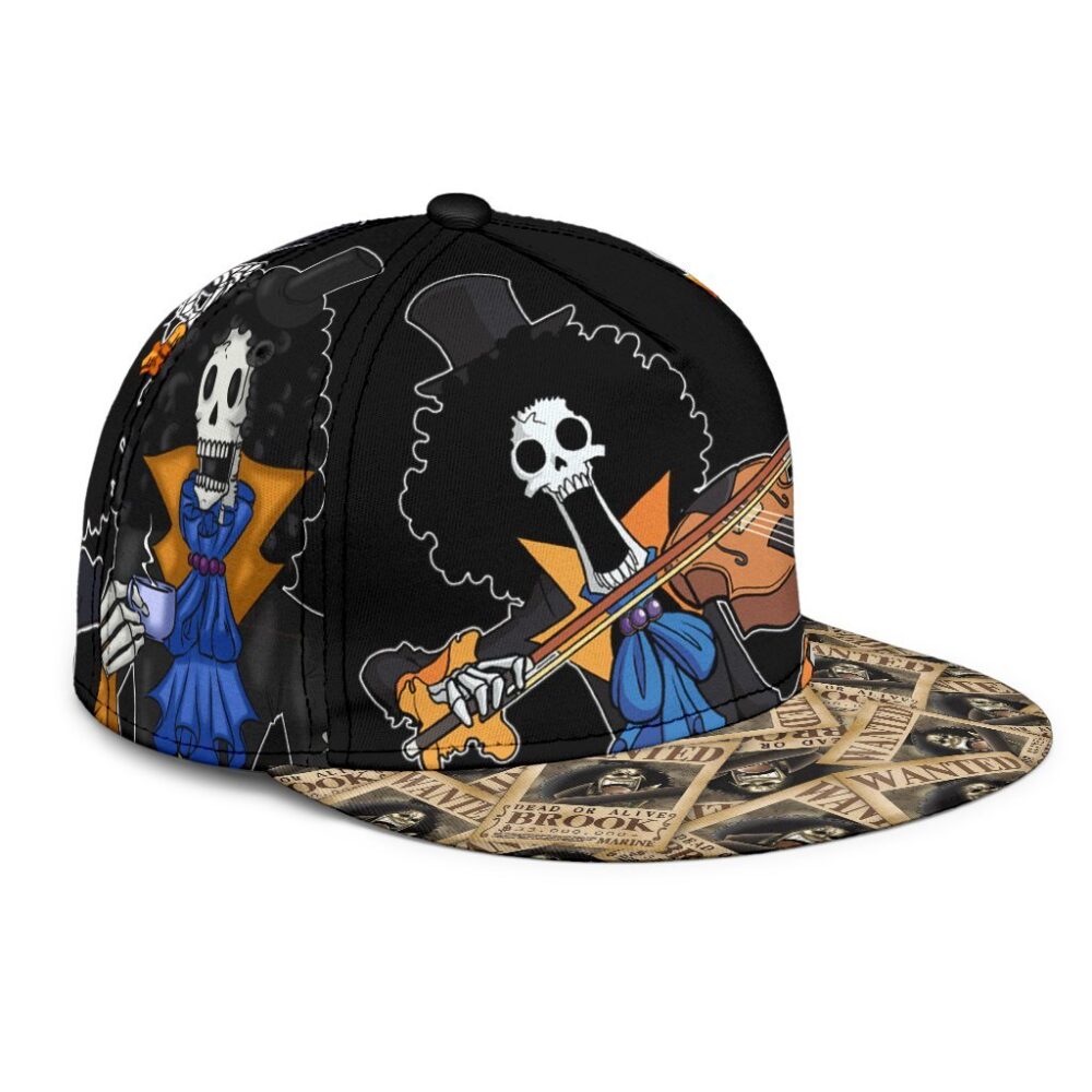 Brook Snapback Hat One Piece Anime Gift Idea