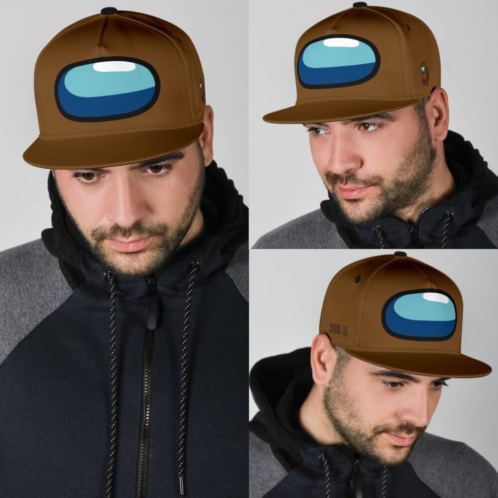 Brown Crewmate Snapback Hat Among Us Gift Idea