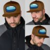 brown crewmate snapback hat among us gift idea 7e9om