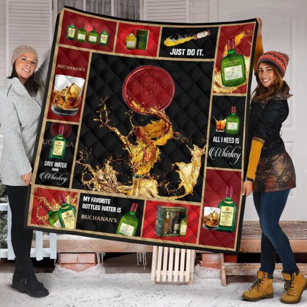 Buchanan’s Scotch Quilt Blanket All I Need Is Whisky Gift Idea