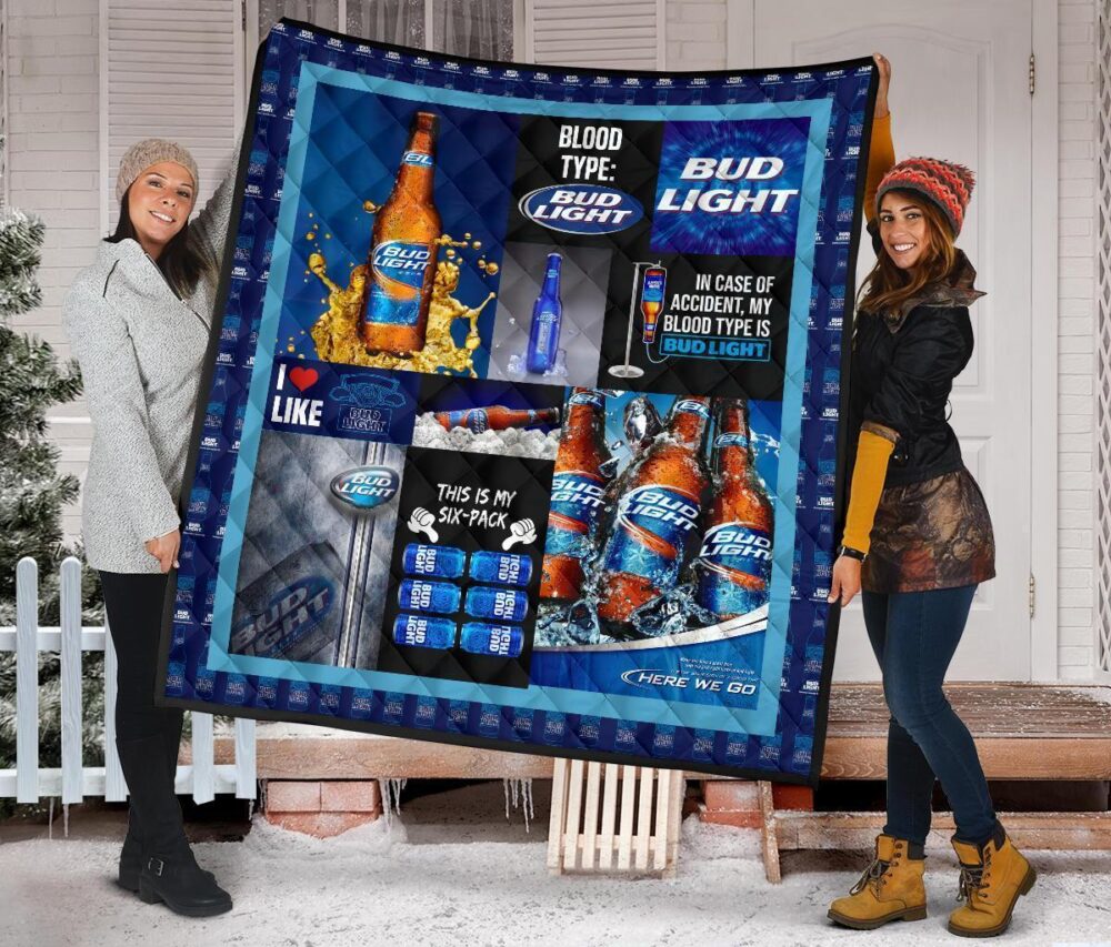 Bud Light Quilt Blanket Funny For Beer Lover