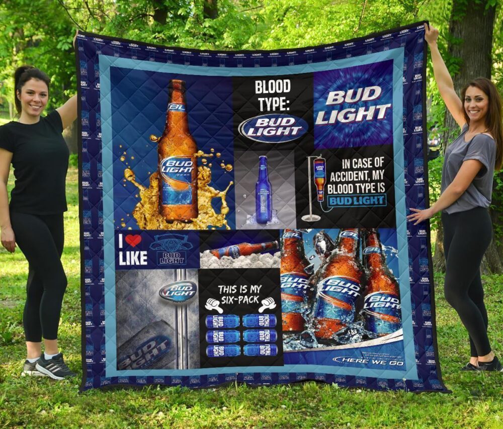Bud Light Quilt Blanket Funny For Beer Lover