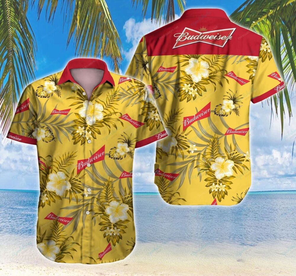 Budweiser Beer Summer Hawaiian Beach Shirt, Hawaiian Shirts For Men, Custom Hawaiian Shirts