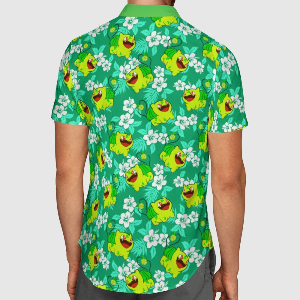 Bulbasaur Pokemon Custom Button Up Hawaiian Shirt