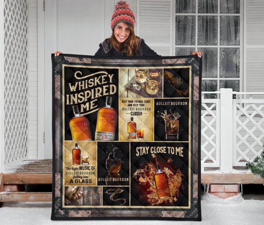 Bulleit Bourbon Quilt Blanket Whiskey Inspired Me Gift Idea