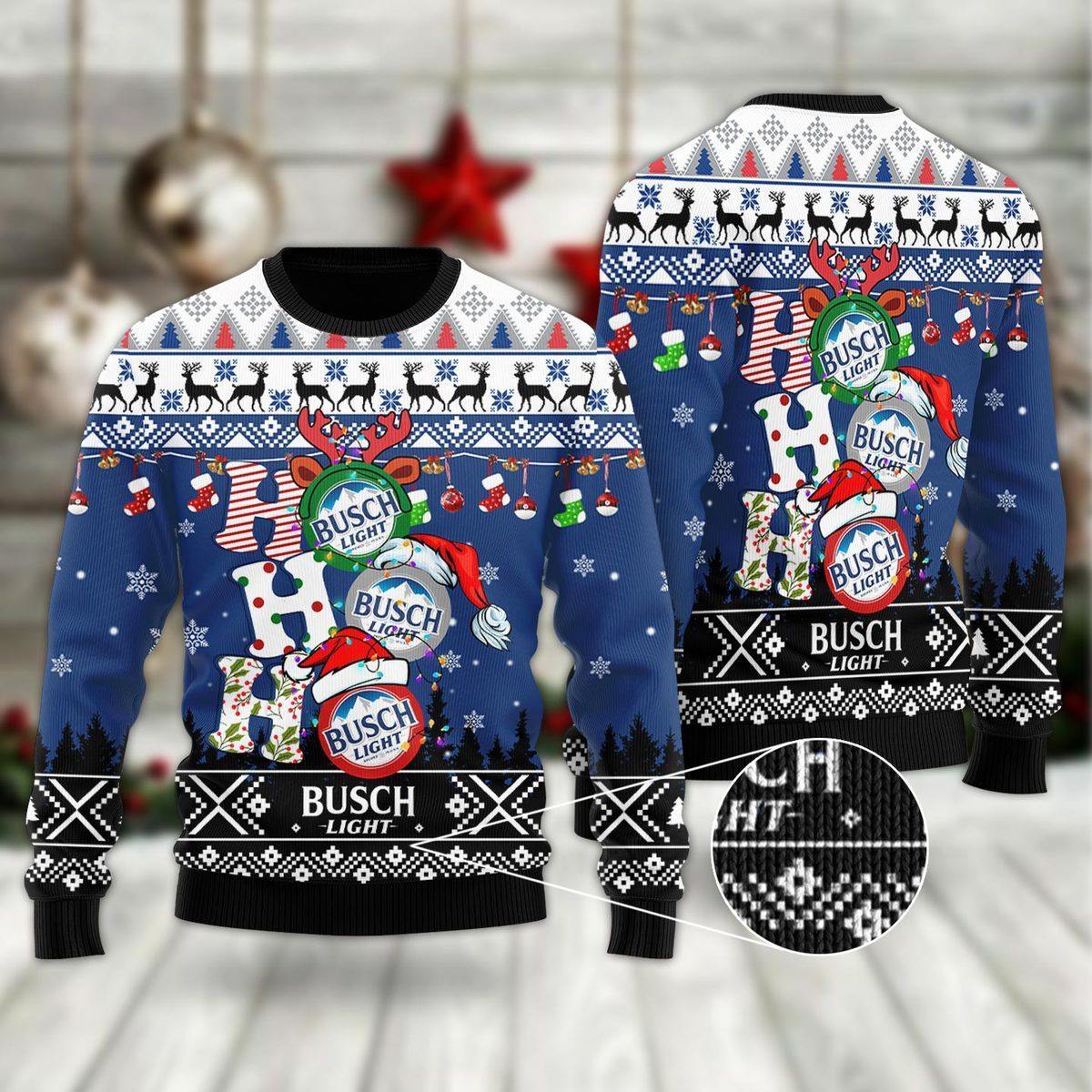 Busch Light HoHoHo Ugly Christmas Sweater Amazing Gift Idea Thanksgiving Gift