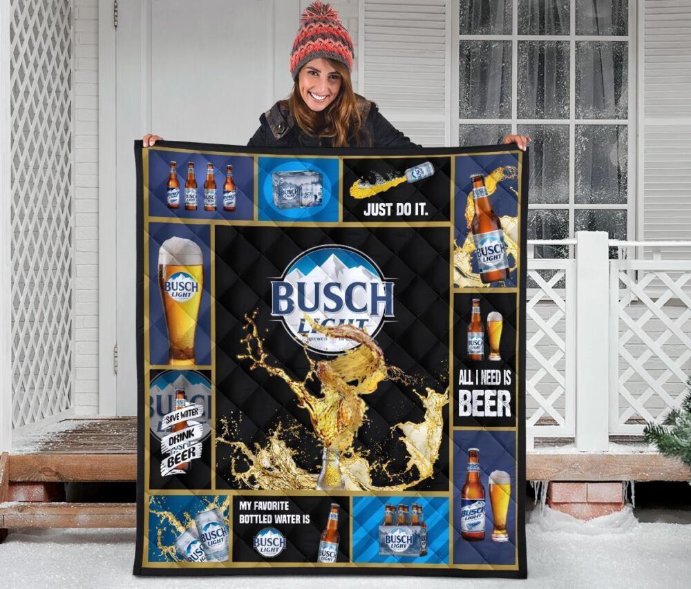Busch Light Quilt Blanket Beer Lover Funny Gift