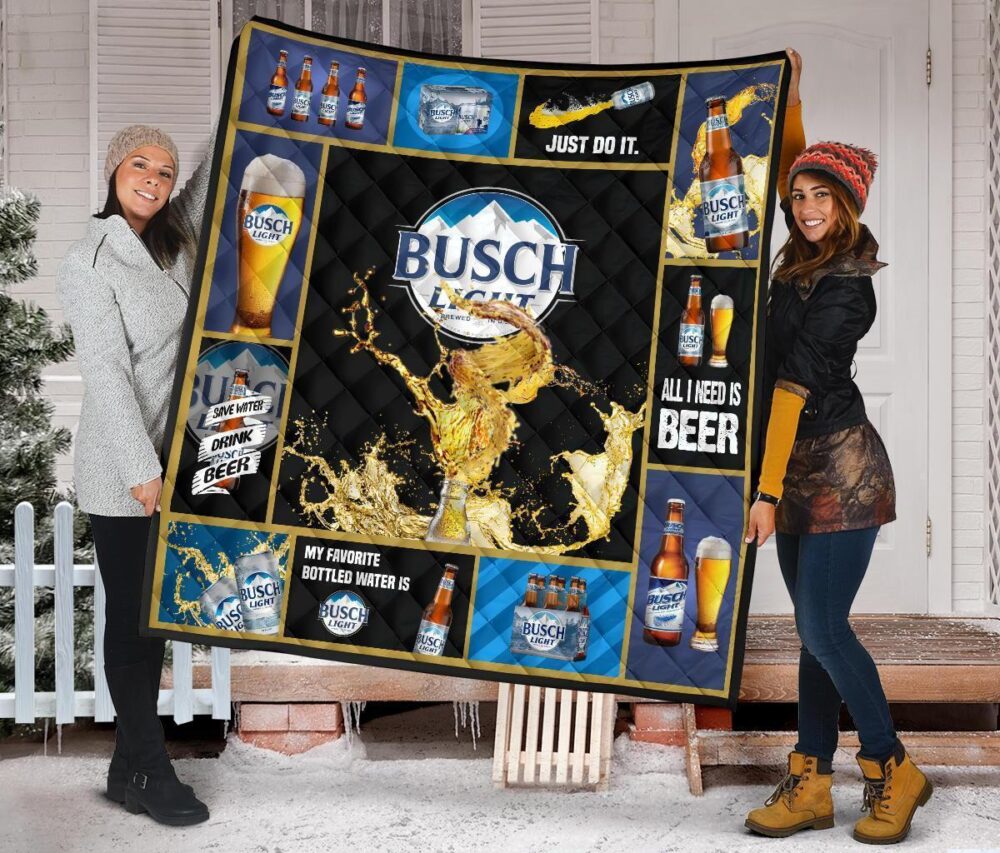Busch Light Quilt Blanket Beer Lover Funny Gift