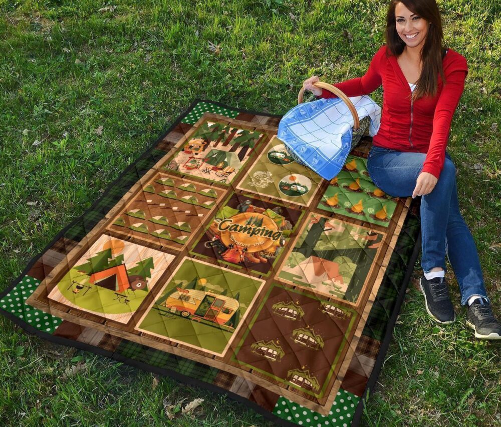 Camping Quilt Blanket Funny Gift For Camping Lover
