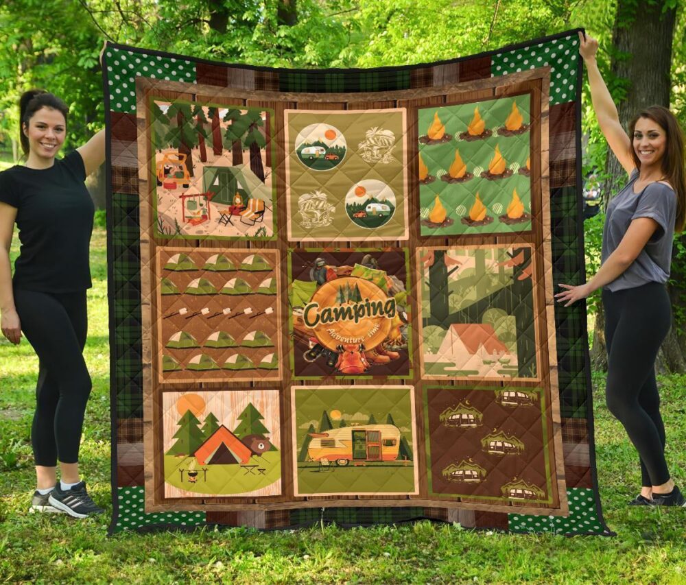 Camping Quilt Blanket Funny Gift For Camping Lover