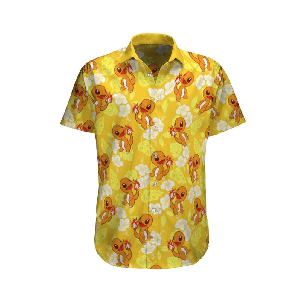 Charmander Pokemon Custom Button Up Hawaiian Shirt