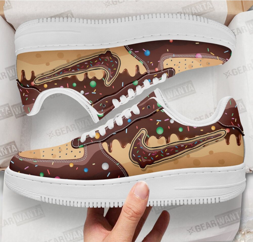 Chocolate Frosted Donut Custom Sneakers