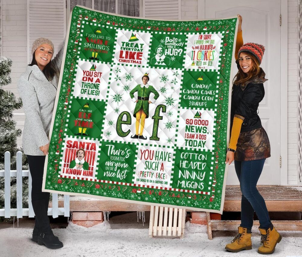 Christmas Elf Quilt Blanket Funny Xmas Gift Idea