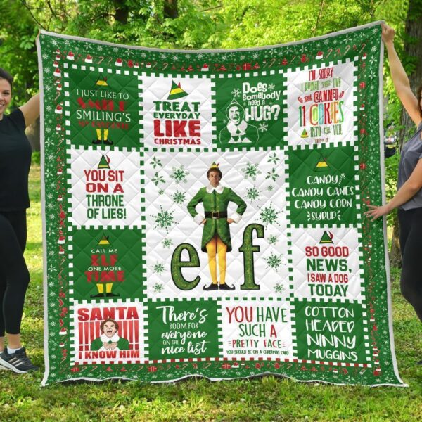 Christmas Elf Quilt Blanket Funny Xmas Gift Idea