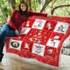 christmas unicorn quilt blanket xmas gift for unicorn lover 8x9wg