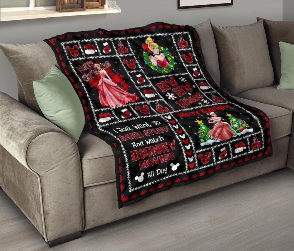 Cinderella Quilt Blanket DN Princess Christmas Theme Gift Idea