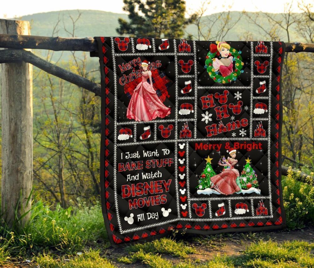 Cinderella Quilt Blanket DN Princess Christmas Theme Gift Idea