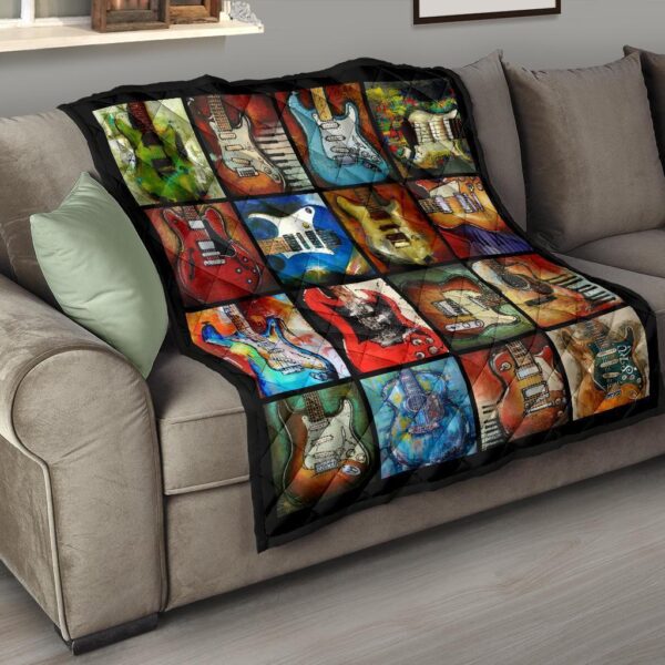 Classic Guitar Quilt Blanket Gift For Guitar Lover 8 classic guitar quilt blanket gift for guitar lover jgnnb