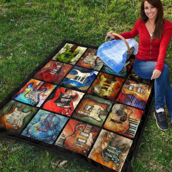 Classic Guitar Quilt Blanket Gift For Guitar Lover 5 classic guitar quilt blanket gift for guitar lover nrxrx