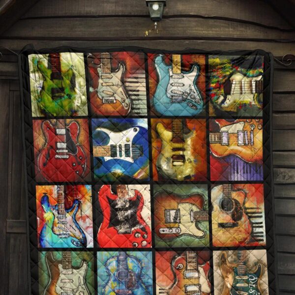 Classic Guitar Quilt Blanket Gift For Guitar Lover 4 classic guitar quilt blanket gift for guitar lover pq1wm