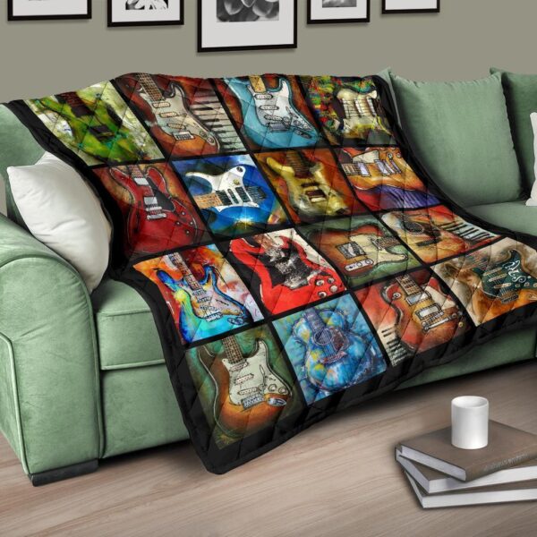 Classic Guitar Quilt Blanket Gift For Guitar Lover 9 classic guitar quilt blanket gift for guitar lover qucqr