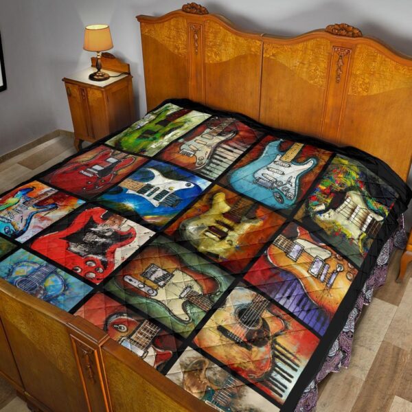 Classic Guitar Quilt Blanket Gift For Guitar Lover 10 classic guitar quilt blanket gift for guitar lover yhtgv