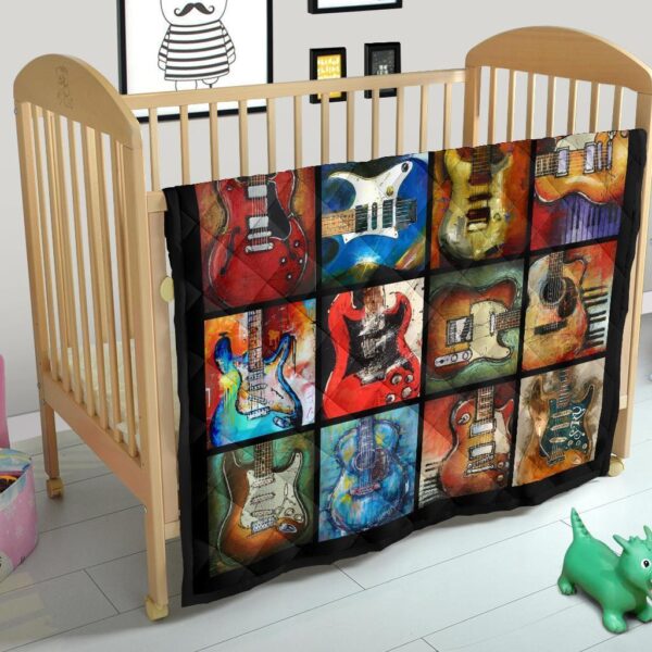 Classic Guitar Quilt Blanket Gift For Guitar Lover 11 classic guitar quilt blanket gift for guitar lover z5ey6