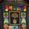 colorful graphic tree of life quilt blanket for earth lover cjqud