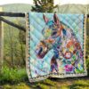 colorful horse fleece blanket gift for horse lover f8oqu