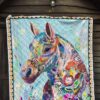 colorful horse fleece blanket gift for horse lover fqvlt