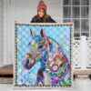 colorful horse fleece blanket gift for horse lover i5occ