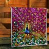 colorful peacock quilt blanket gift for peacock lover 89x5i