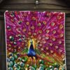colorful peacock quilt blanket gift for peacock lover czyji