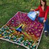 colorful peacock quilt blanket gift for peacock lover f5drh