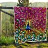 colorful peacock quilt blanket gift for peacock lover hpiq2