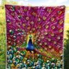 colorful peacock quilt blanket gift for peacock lover kqix0