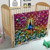 colorful peacock quilt blanket gift for peacock lover qcl3f
