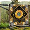 colorful what a wonderful world sunflower quilt blanket gift ofcwp
