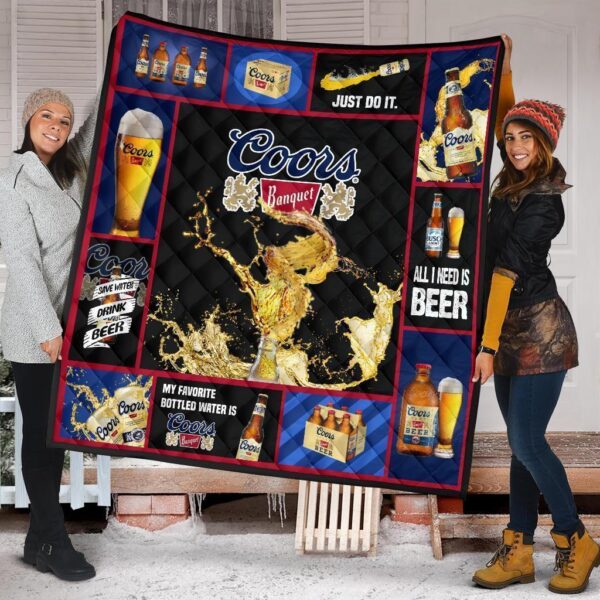 Coors Banquet Quilt Blanket All I Need Is Beer Gift Idea