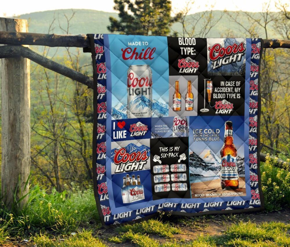 Coors Light Quilt Blanket Funny Gift For Beer Lover